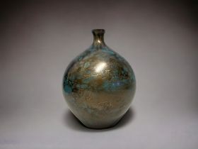 A vintage Japanese Takaoka copper-bronze vase. Marked to base. Height - 21 cm