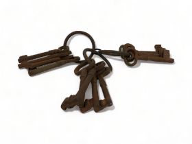 A Steel set of Large Decorative Keys - Rustic