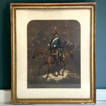 Alfred F. De Prades, (British 1820-1890) watercolour. Mounted 11th Hussars officer. Signed & dated