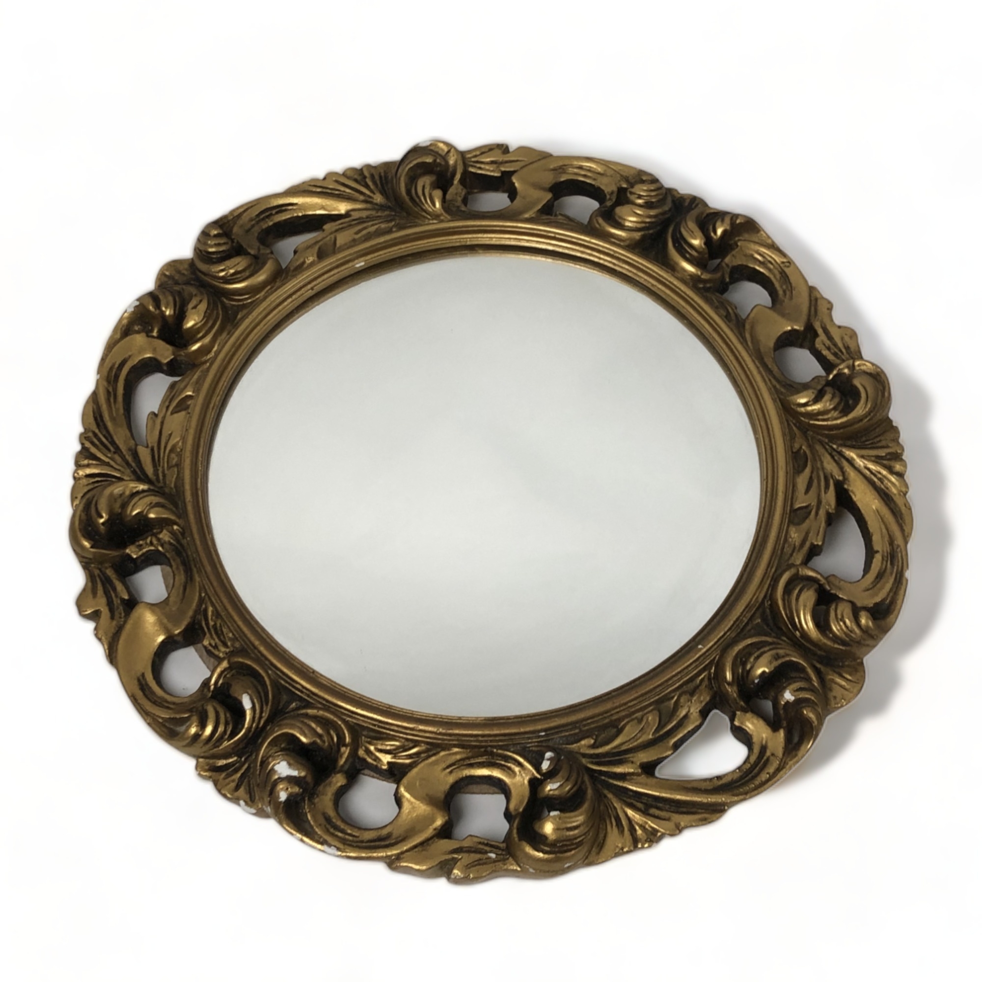 Two vintage continental Gilt plaster wall mirrors. AF - Image 4 of 4