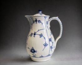 A Royal Copenhagen 'Blue fluted half lace" hot water jug. Height - 20cm