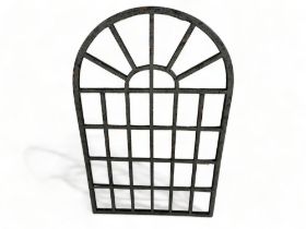 A Rustic Metal Leaded Glass Mirror