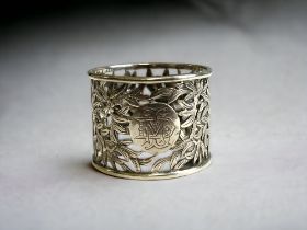 A reticulated Sterling Silver napkin ring.