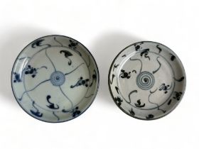 Two Chinese 'Kitchen Qing' porcelain dishes. 18th / 19th century. Larger diameter - 10.5cm
