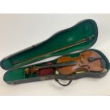 Cased Violin Paper Label - F J Simpson Dunnmow Essex
