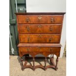 19th Century Walnut Chest on Stand