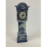 Late 19th/Early 20th Century Dutch Delft Long Case Clock - The Rear Marked with a Potter's Stamp