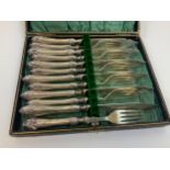 Cased Silver Handled Fish Eaters