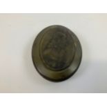 Pressed Horn Snuff Depicting King Charles 1st - Attributed to John Obrisset (English Active 1705-28)