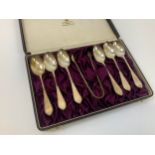 Silver Spoon and Tong Set - Total Weight 105gms