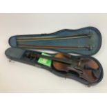 Cased Violin with Paper Label - Johann Georg Meisel