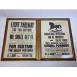 Pair of 19th Century Chumleigh, North Devon Antique Apothecary Advertising Signs - Railway