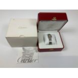 Cartier Tank Francaise Ladies Watch - Model No. 2384 - 20mm Stainless Steel Case, White Dial,