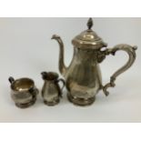 Sterling Silver Three-Piece Coffee Set - Total Weight 1135gms