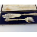 Cased Silver Handled Fish Servers