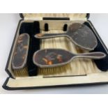 Cased Silver Mounted Dressing Table Set