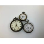 3x Silver Pocket Watches