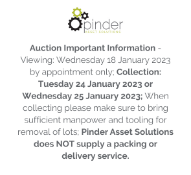 Auction Important Information - Viewing: Wednesday 18 January 2023 by appointment only;