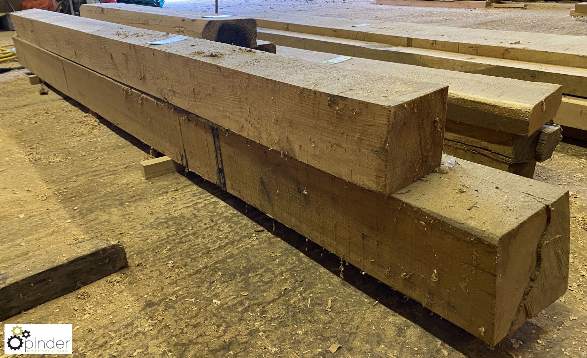 2 Oak Beams, 200mm x 180mm x 3400mm, 150mm x 150mm x 3100mm