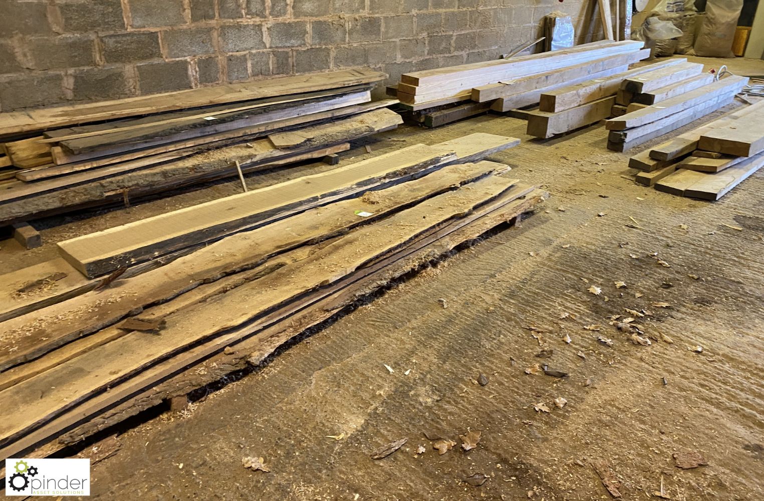 Stocks of Air Dried Oak, Cut Lengths of Oak and Softwoods, Offcuts, Komatsu Forklift and Pallet Racking