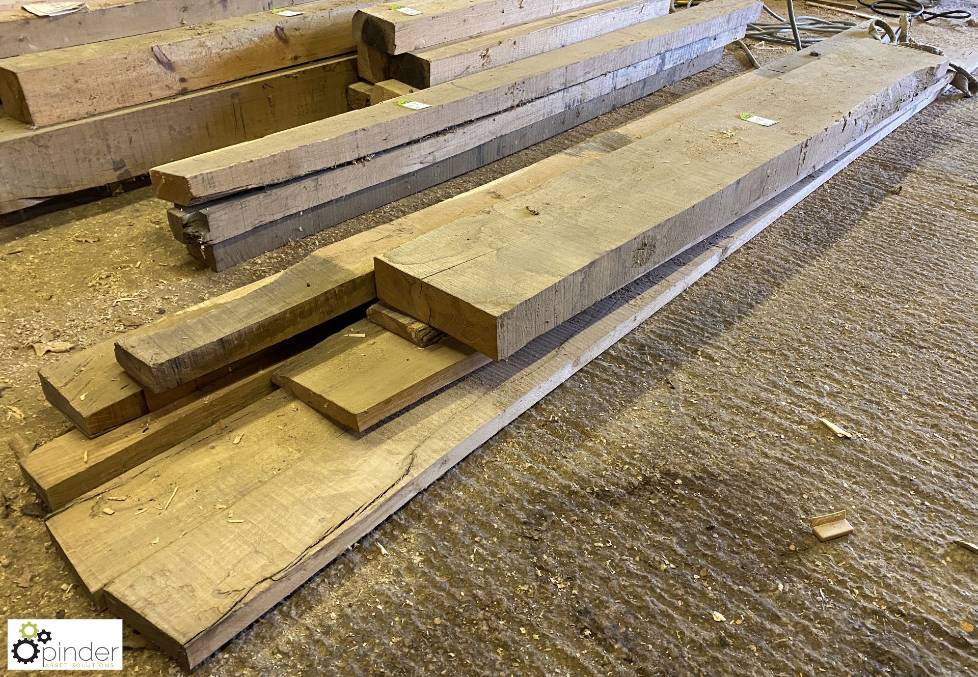 8 various Oak Beams, Boards, etc, up to 4500mm