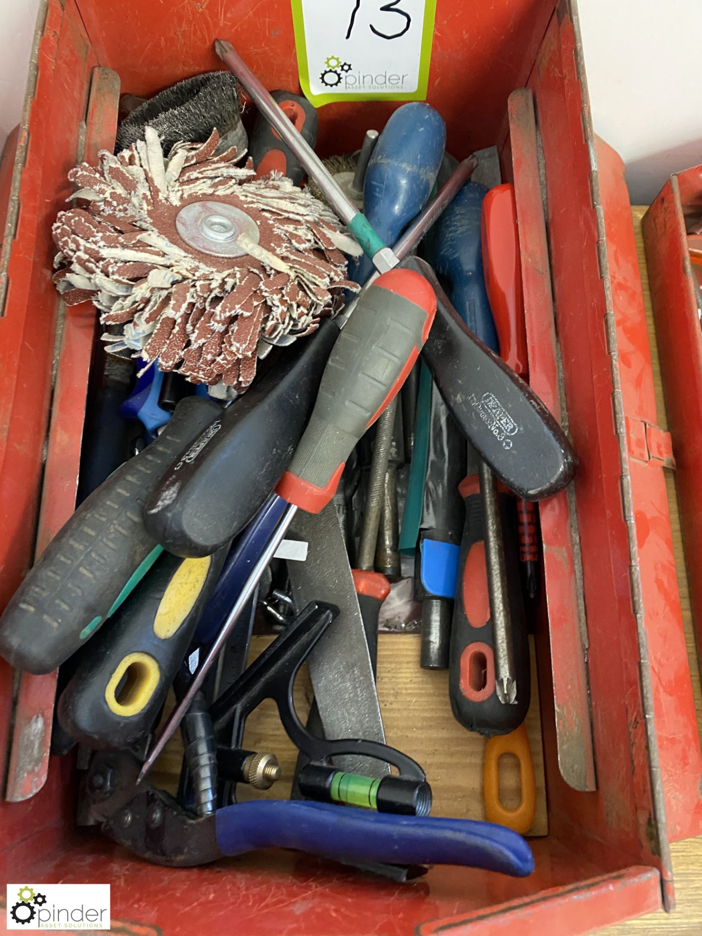 Tool Box and Contents, including screwdrivers, snips, files, etc - Image 2 of 6