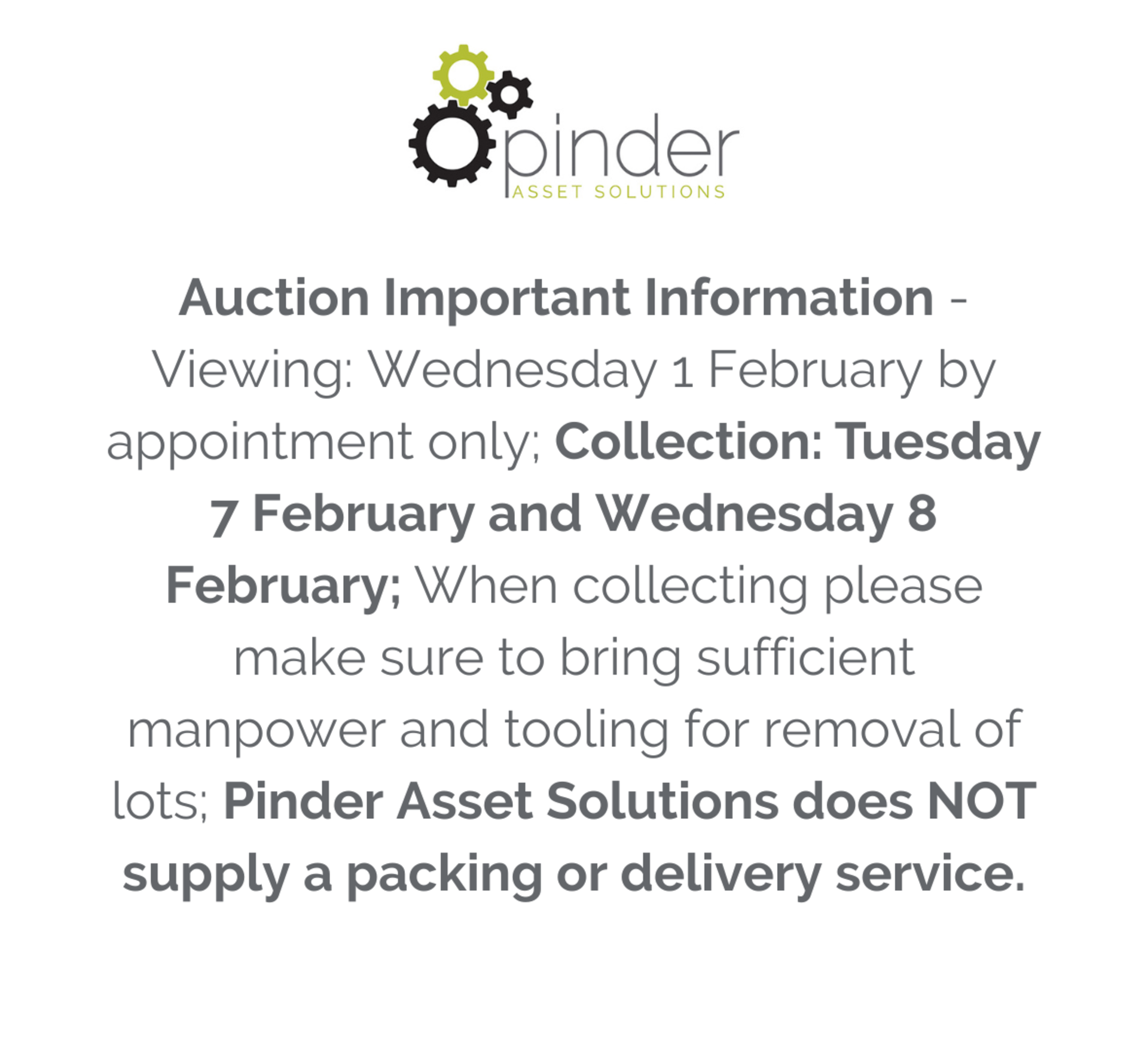Auction Important Information - Viewing: Wednesday 1 February 2023 by appointment only;