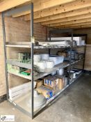 2 bays medium duty Racking comprising 3 uprights 2120mm x 950mm, 6 steel shelves 1980mm x 950mm