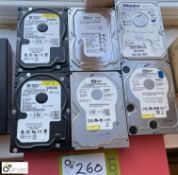 6 various Hard Drives, reformatted, see photos for specification