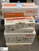 Quantity various Oki Printer Consumables including 5 Image Drums comprising 2 x black, 1 x yellow, 1