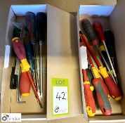 16 various Screwdrivers to 2 boxes