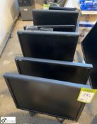 6 various Flat Panel Monitors (no power cables)