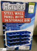 Clarke Wall Panel with 24 storage bins, boxed and unused