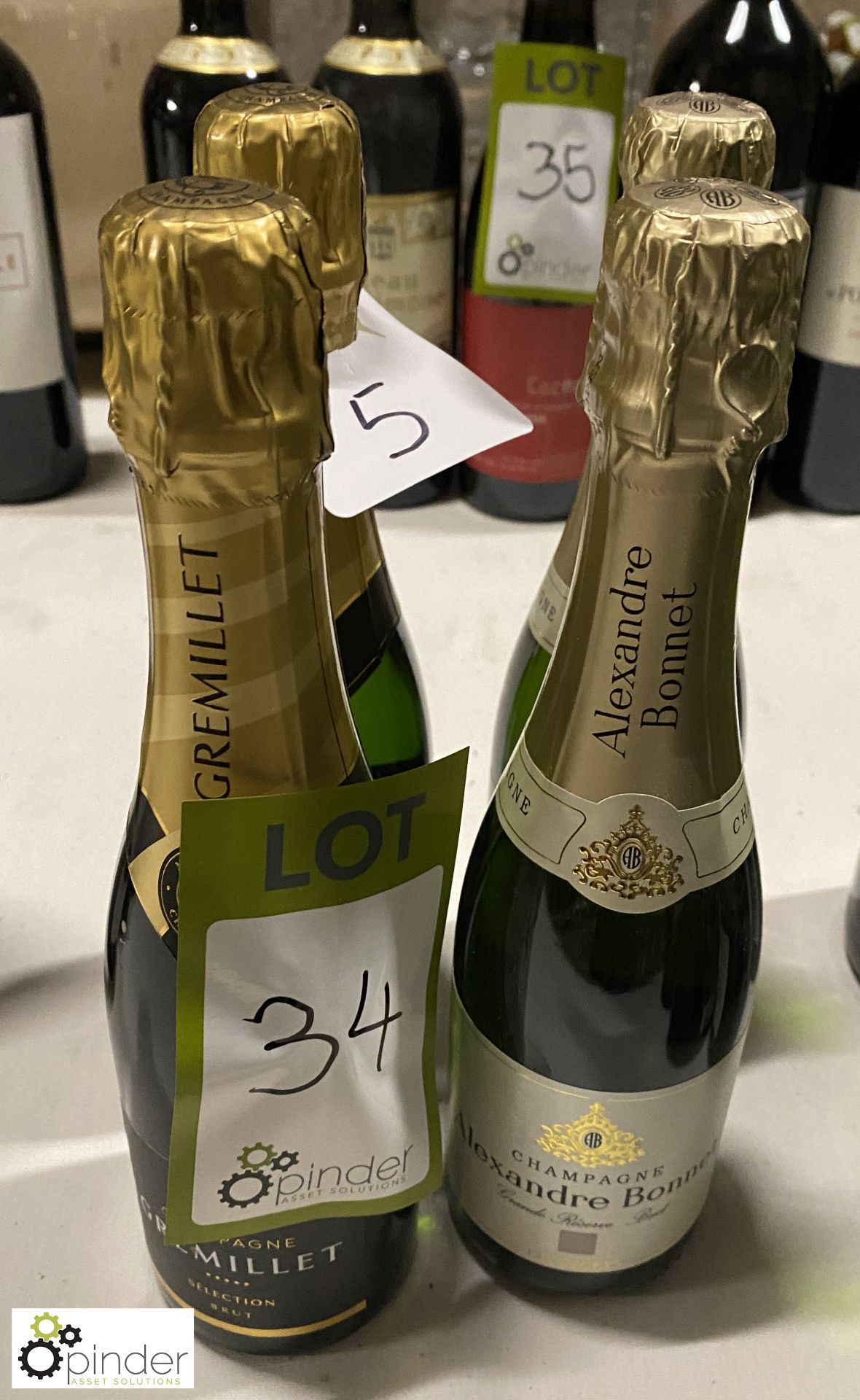 4 half bottles Champagne Brut (LOCATION: Devon)
