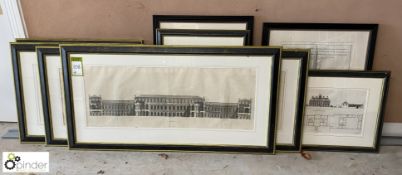 8 various framed and glazed Prints of Architectural Drawings (LOCATION: Devon)