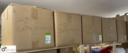 5 boxes Bath Towels, embroidered Paschoe House, 8 towels per box (LOCATION: Devon)