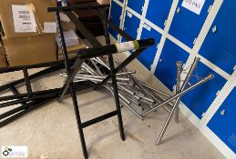 3 Folding Water Tray Stands and 8 chrome Folding Ice Bucket Stands (LOCATION: Devon)