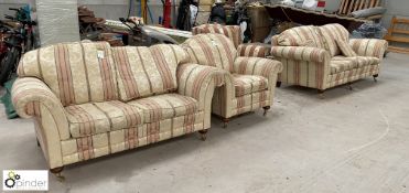 Duresta upholstered Suite comprising large sofa, 2150mm wide, medium sofa 1700mm wide, armchair (