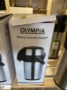 Olympia pump action stainless steel insulated Hot Drinks Dispenser, boxed and unused (LOCATION: