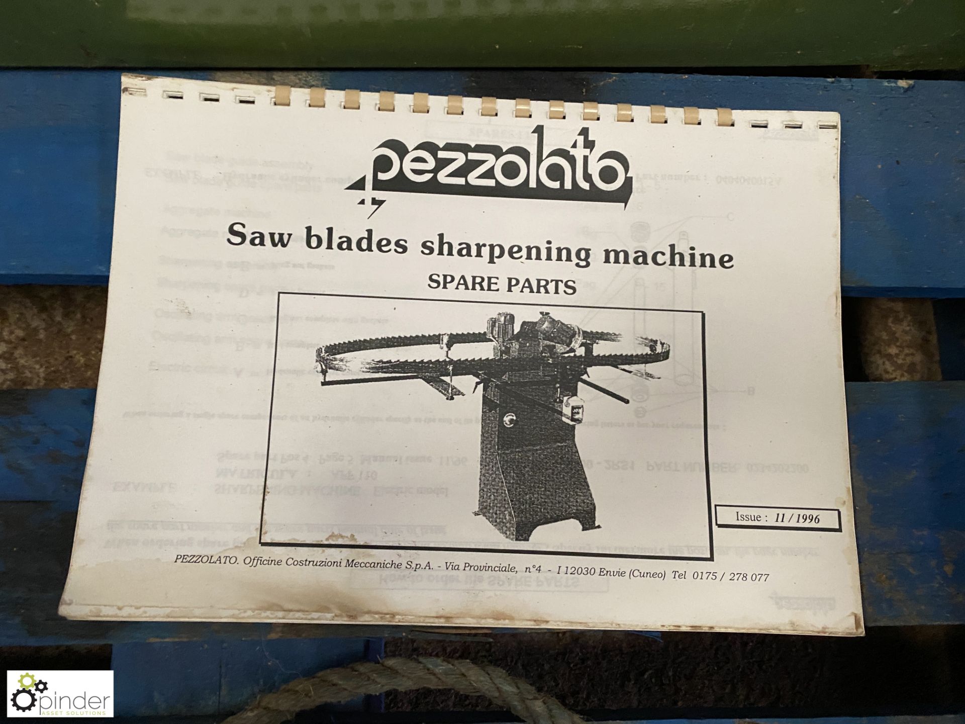 Pezzolato Affilatrice Bandsaw Blade Sharpening Machine, year 2000 (LOCATION: Wolverton) - Image 9 of 10