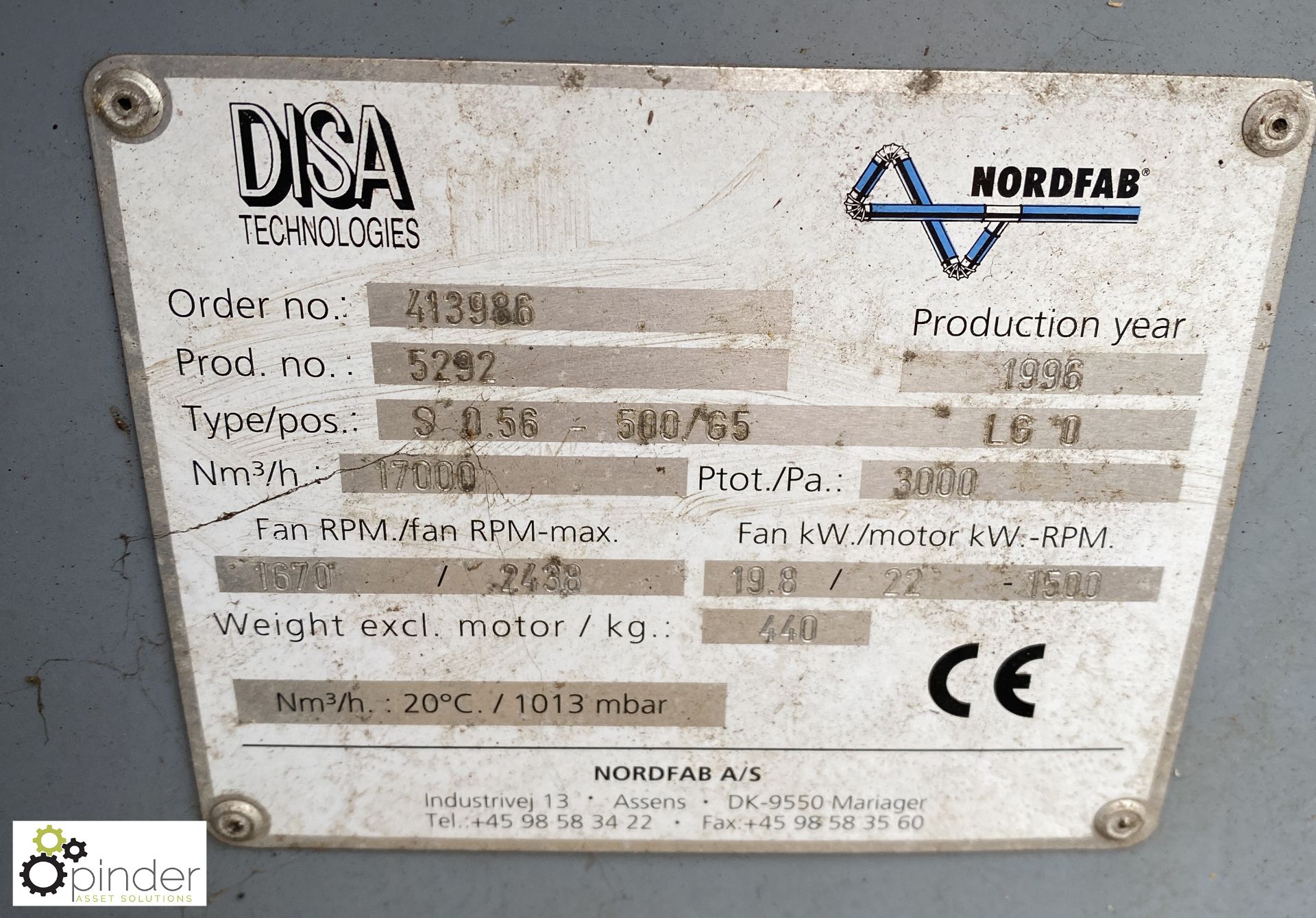 Nordfab Fan Set, with motor 22kw (LOCATION: Wolverton) - Image 4 of 6