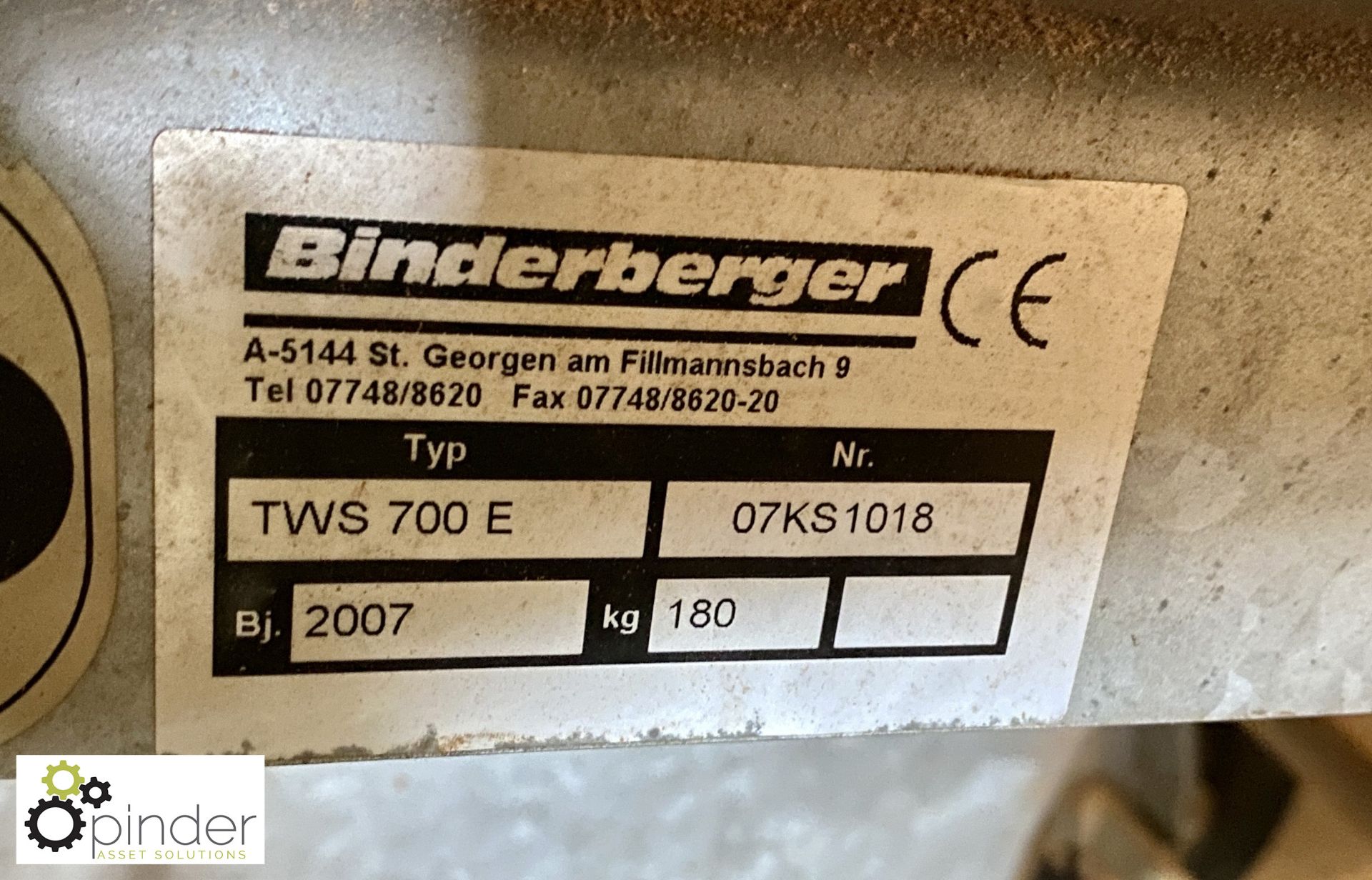 Binderberger TWS 700E mobile Circular Saw Bench, 415volts, with spare used saw blade (motor and - Image 5 of 7
