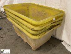 4 plastic Mixing Tubs, 1230mm x 920mm x 550mm