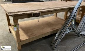 Timber Workbench, 2450mm x 1220mm x 920mm, with joiners vice