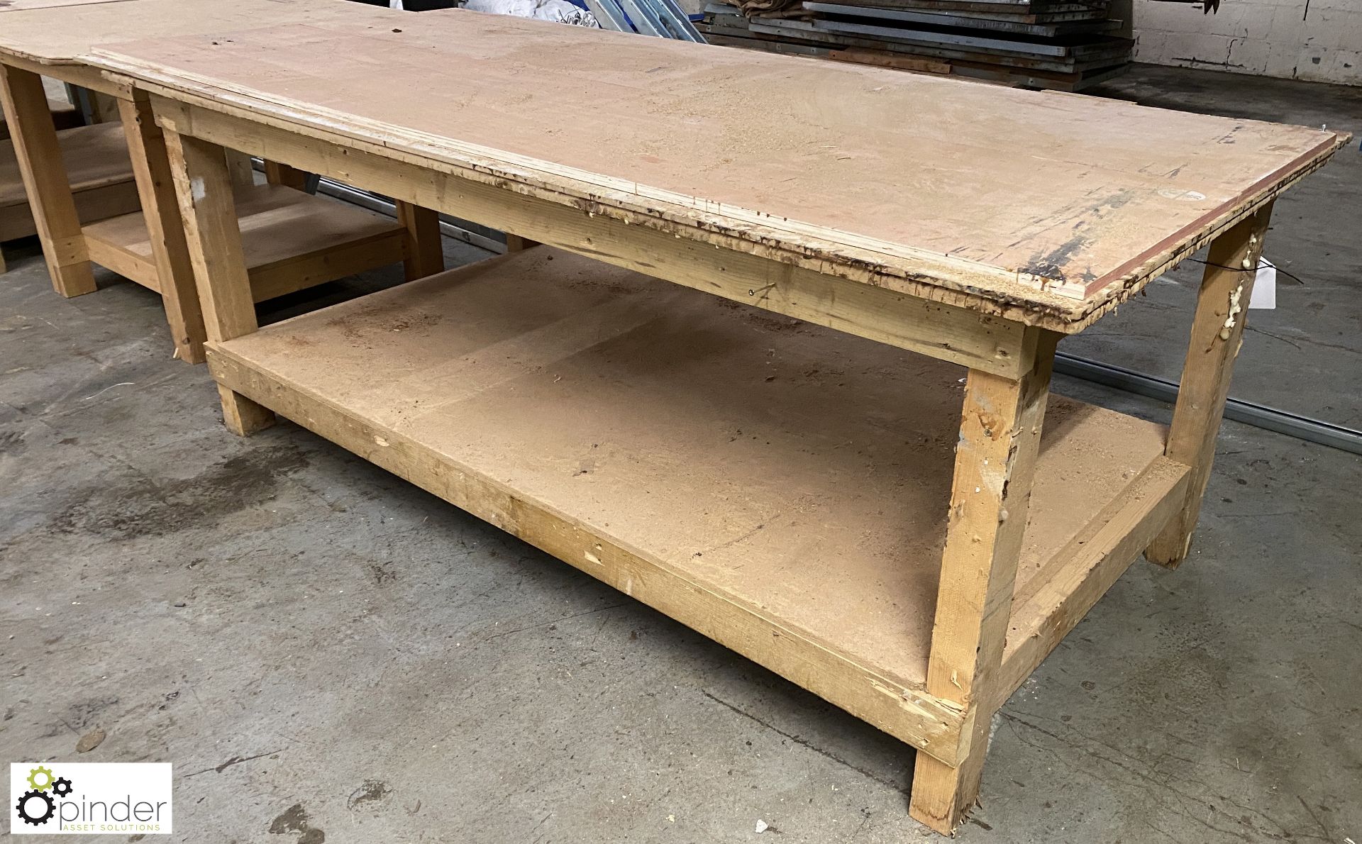 Timber Workbench, 2450mm x 1220mm x 920mm, with joiners vice - Image 4 of 5