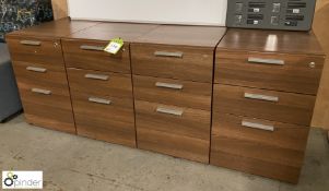 4 walnut effect 3-drawer Pedestals