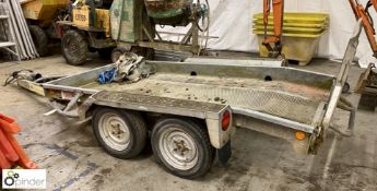 Twin axle Plant Trailer, 2450mm x 1260mm internal bed dimensions with Sentinel loading system