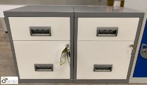 Pair steel 2-drawer Filing Cabinets