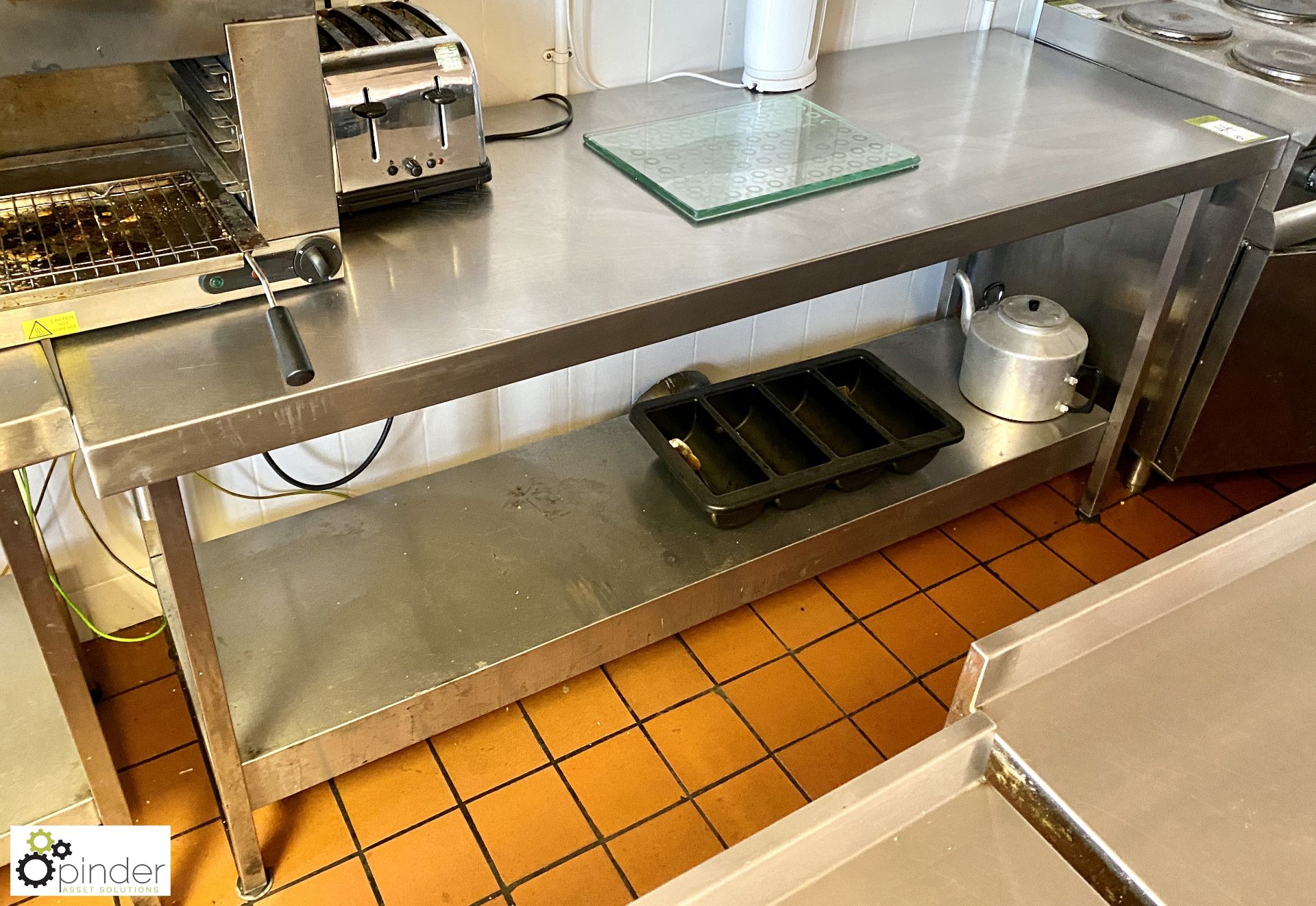 Stainless steel Preparation Table, 1800mm x 650mm x 830mm, with under shelf