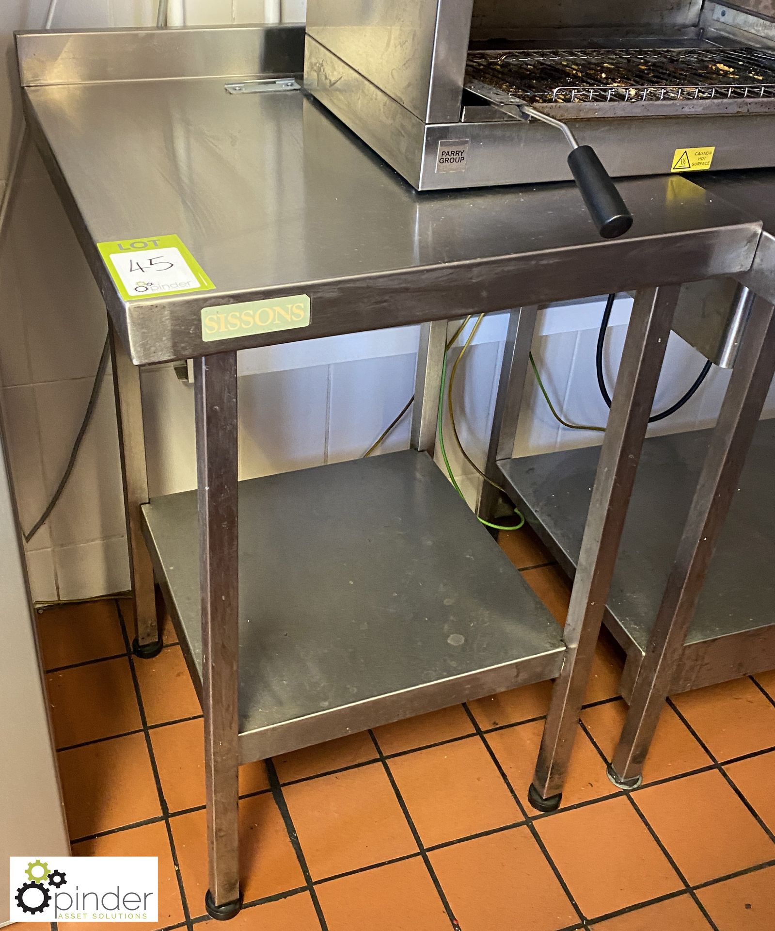 Stainless steel Preparation Table, 600mm x 600mm x 850mm, with under shelf and splash back - Image 2 of 3